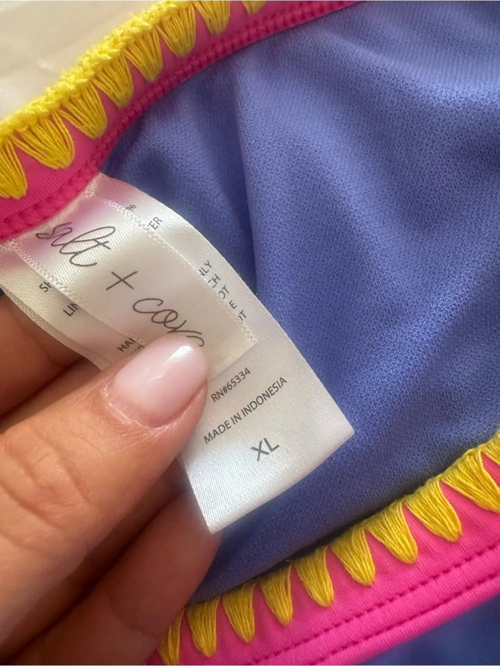 Kids Purple Swim Briefs with Pink & Yellow Trim